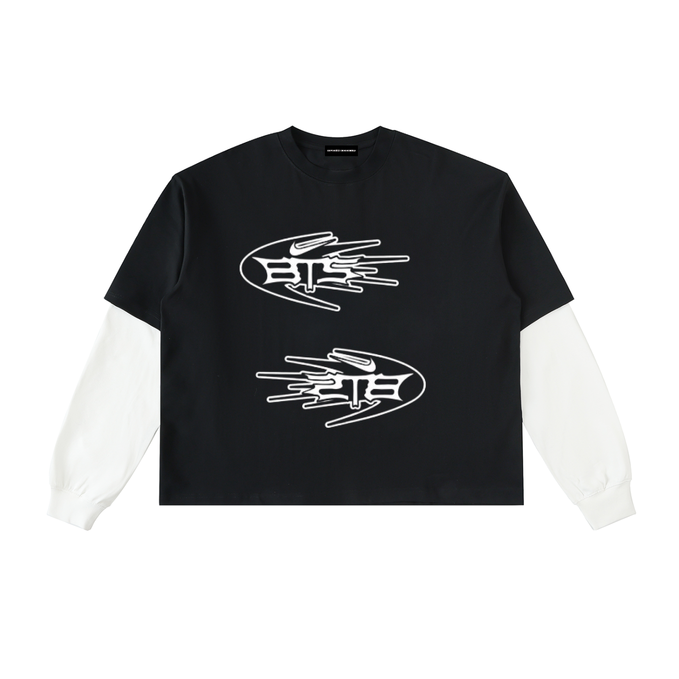NIKE X BTS Layered Contrast Sleeve Cotton T-Shirt