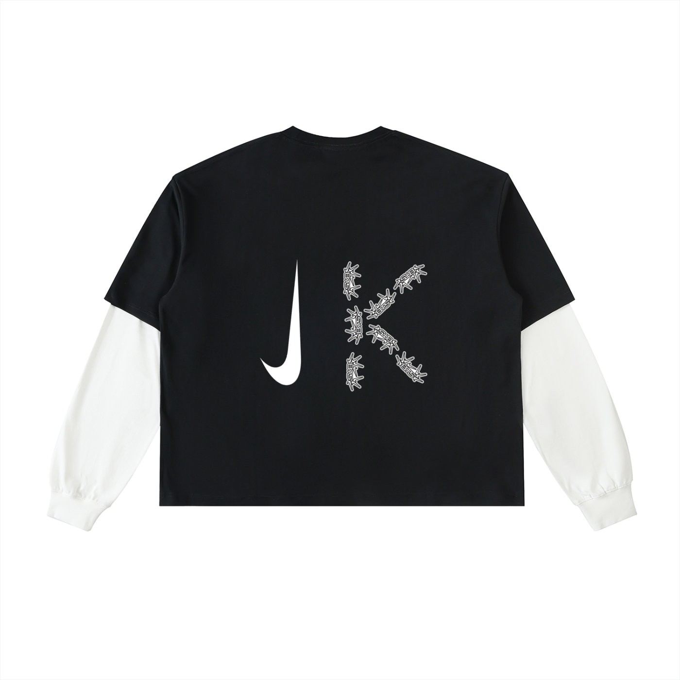 NIKE X BTS Layered Contrast Sleeve Cotton T-Shirt