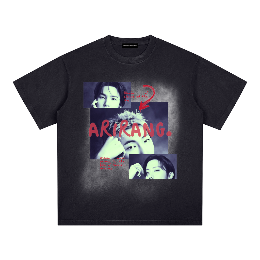 Square Patch Monkey Washed T-Shirt