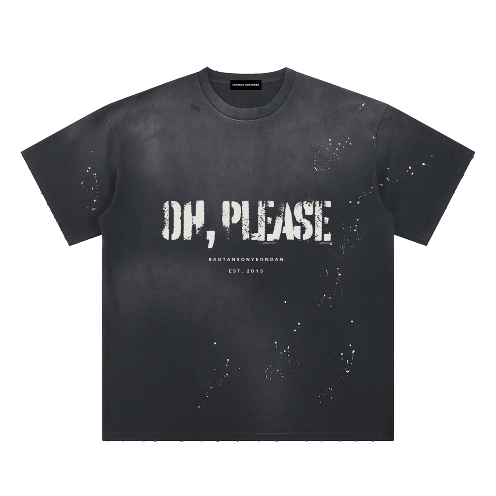 Hand-Frayed Sunfade Paint Splatter T-Shirt
