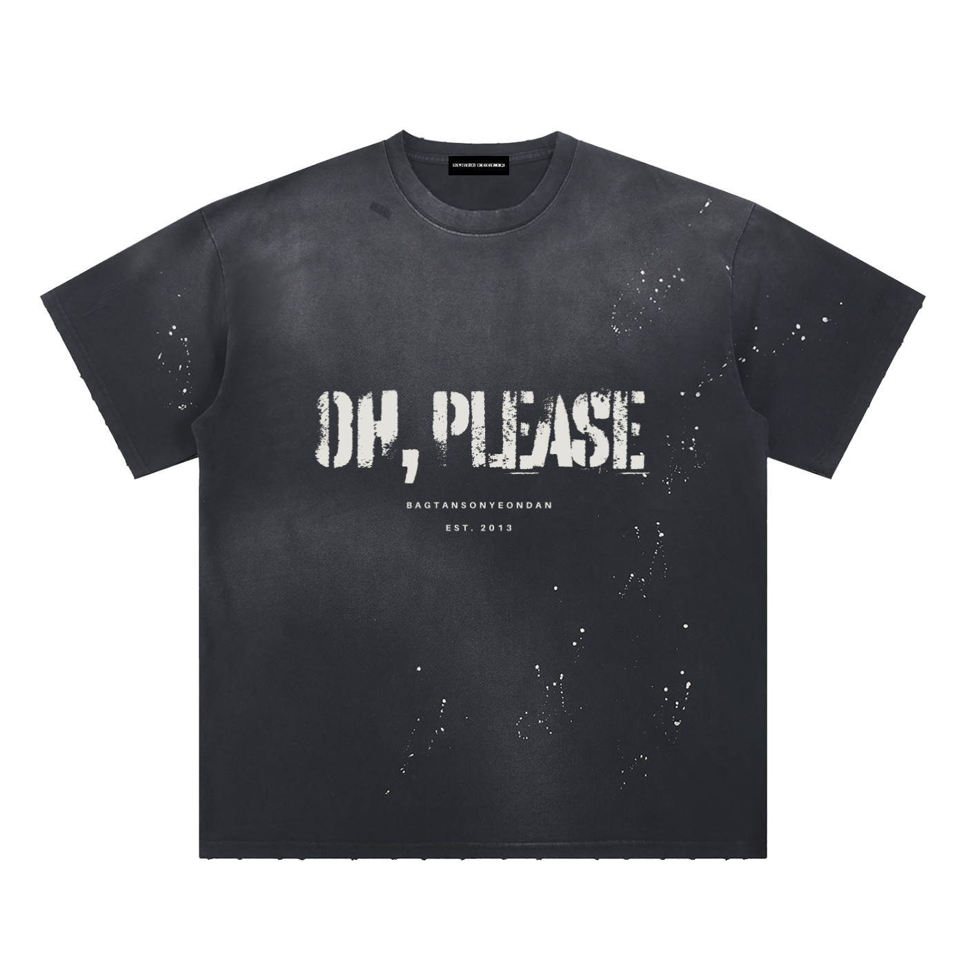 Hand-Frayed Sunfade Paint Splatter T-Shirt