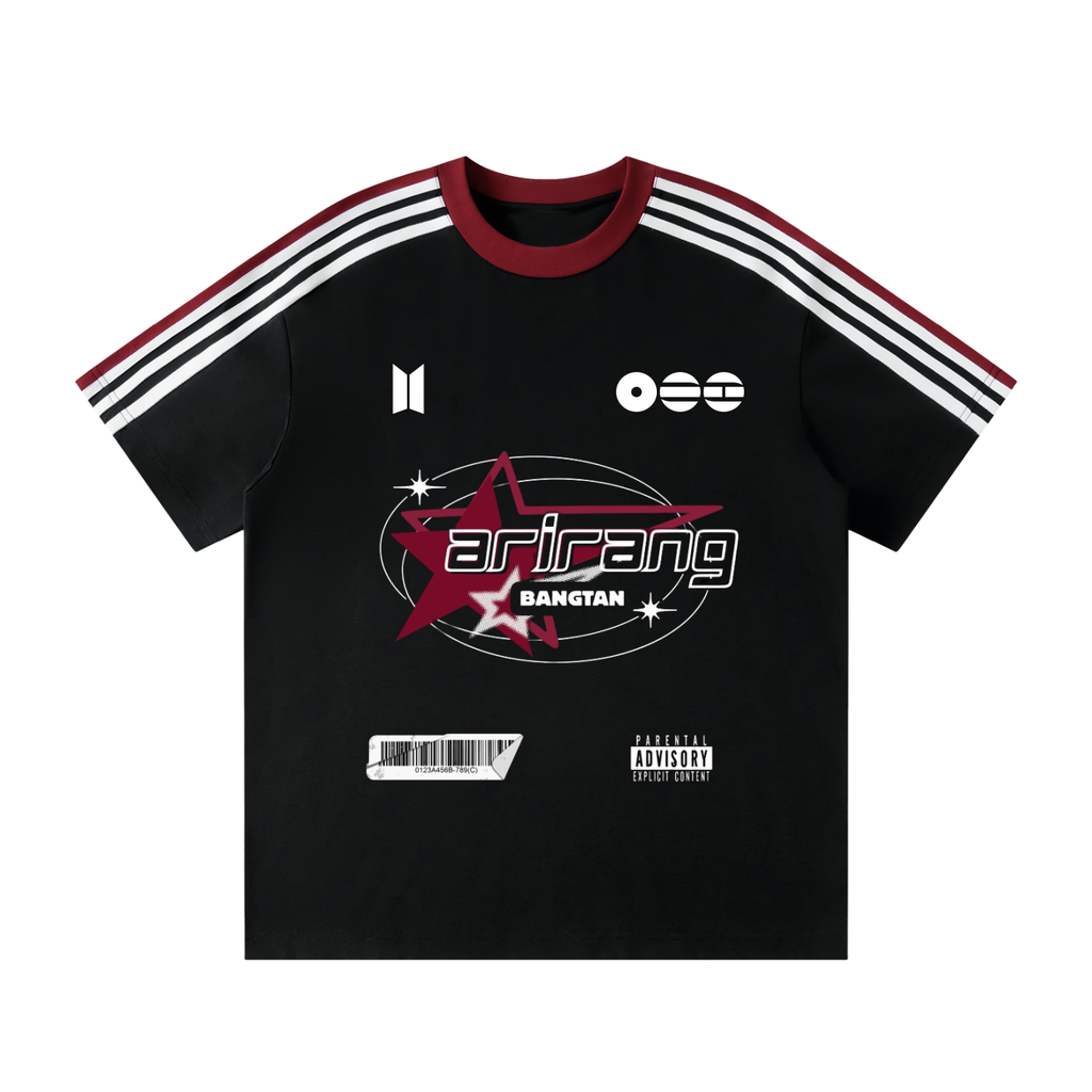 BTS Unisex Colorblock Striped T-Shirt