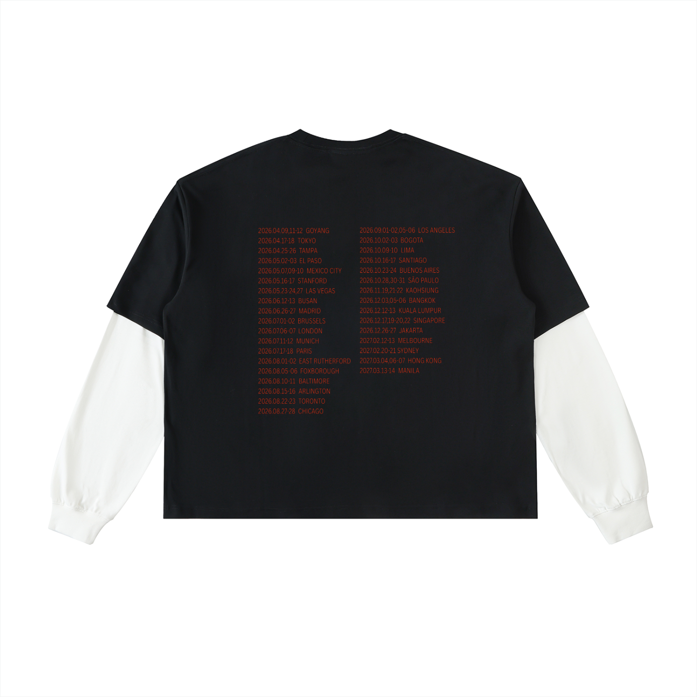 BTS World tour Layered Contrast Sleeve Cotton T-Shirt