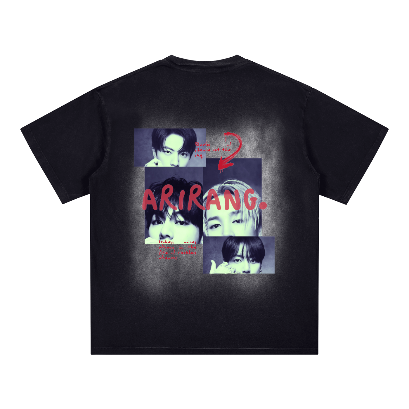 Square Patch Monkey Washed T-Shirt