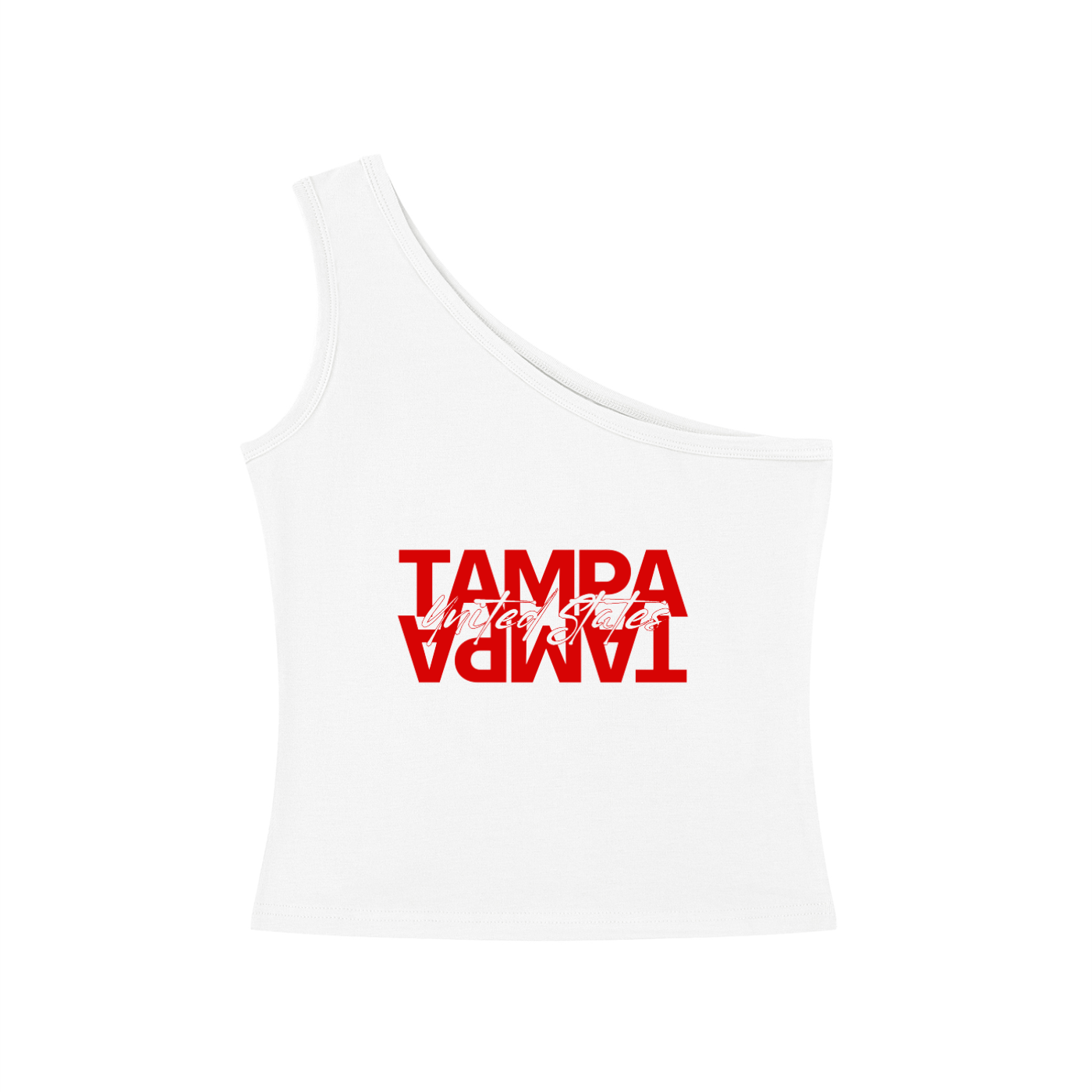 Ma city (Tampa) One-Shoulder Crop T-Shirt