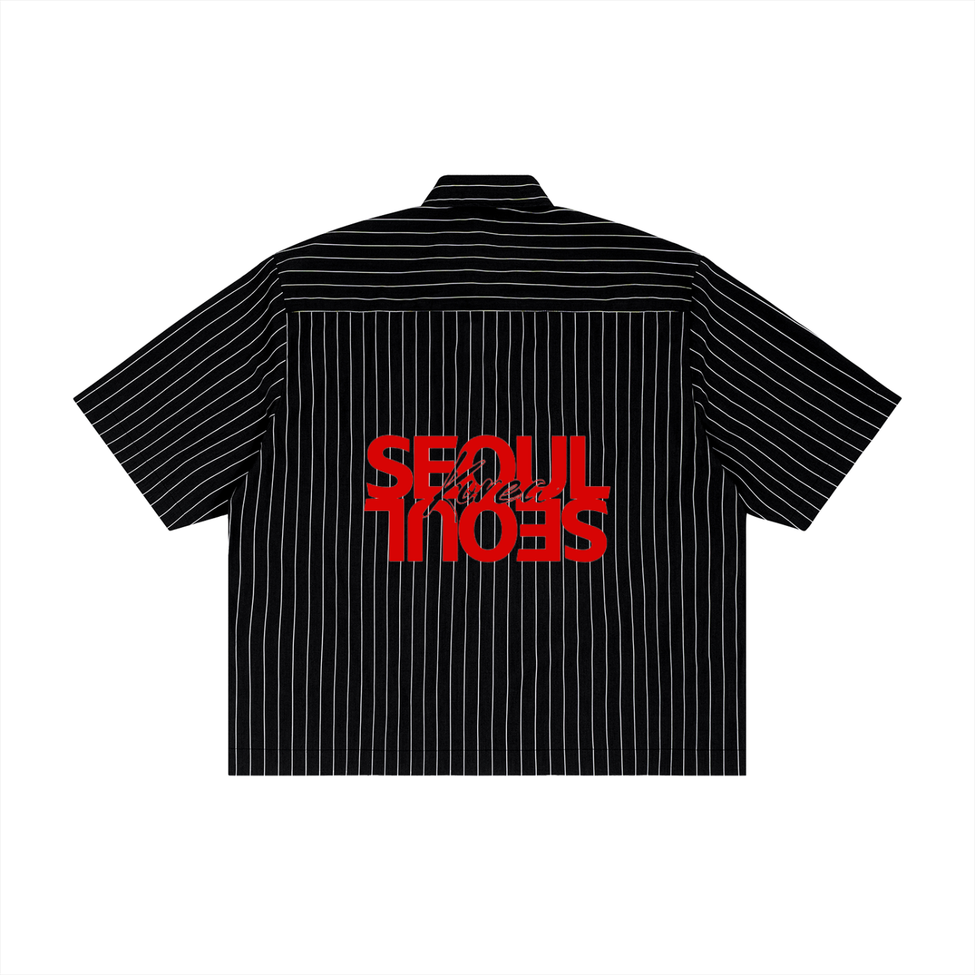 Unisex Striped Boxy Button-Up Shirt