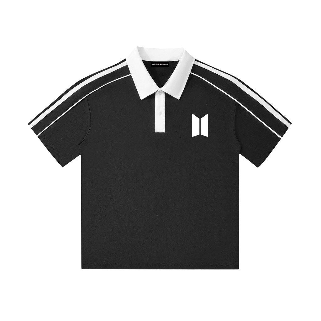 Contrast Collar Short-Sleeve Polo Shirt