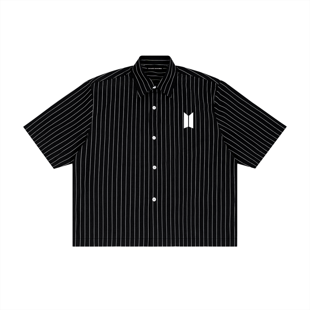 Unisex Striped Boxy Button-Up Shirt