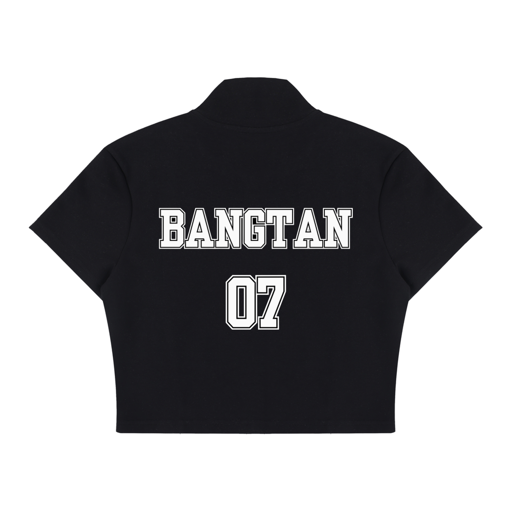 BTS Cropped Full Zip Short Sleeve T-Shirt