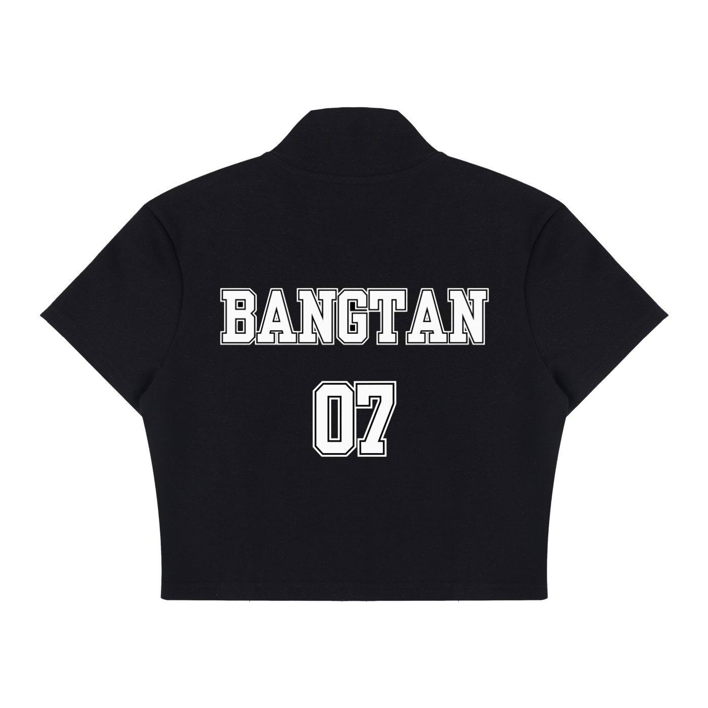 BTS Cropped Full Zip Short Sleeve T-Shirt