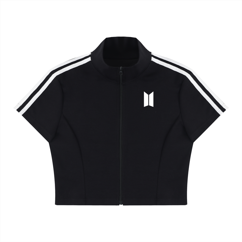 BTS Cropped Full Zip Short Sleeve T-Shirt